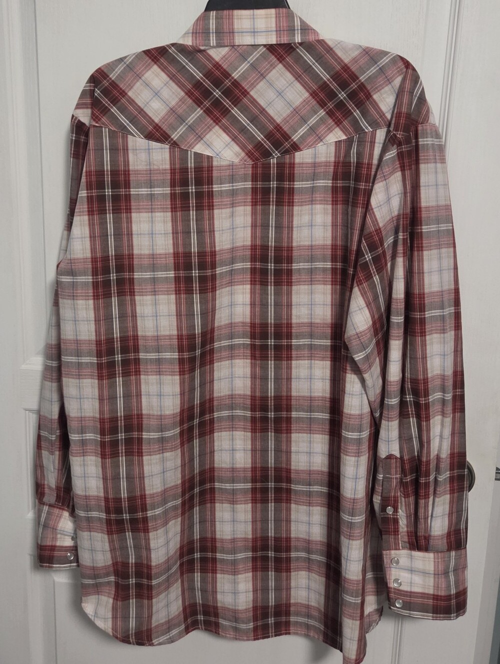 Roper Pearl Snap Shirt Plaid Western Cowboy Long Sleeve Red Mens XL - Picture 6 of 9
